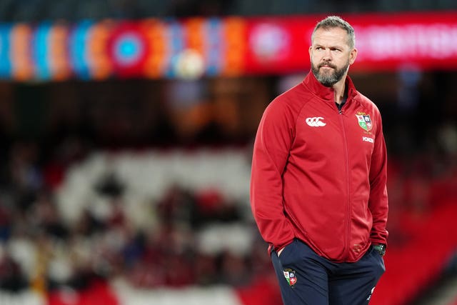 British and Irish Lions head coach Andy Farrell pitchside ahead of a match