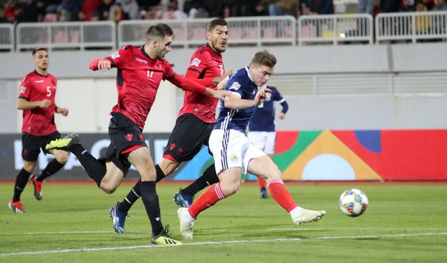 James Forrest opened his Scotland account against Albania 