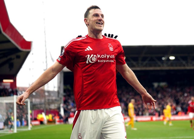 Nottingham Forest’s Chris Wood celebrates scoring