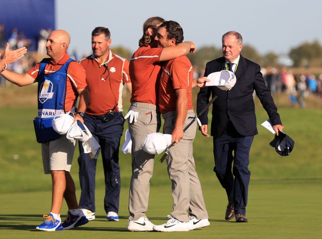 Tommy Fleetwood and Francesco Molinari have won all four matches in Paris this week