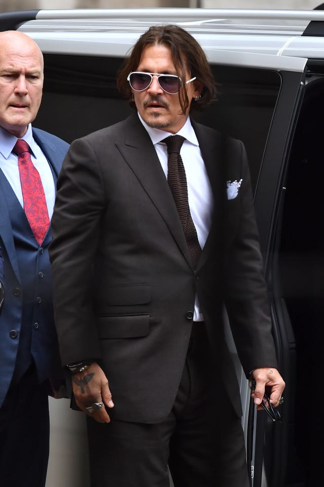 Actor Johnny Depp at the High Court in London