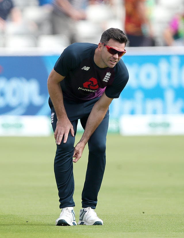 James Anderson took a light workout on the field on the second morning.