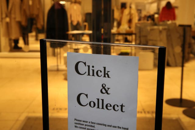 Click and collect sign