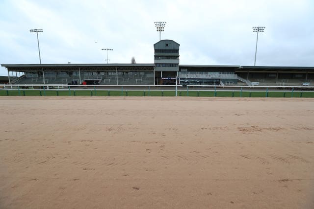 Empty stands at Southwell, where racing was due to take place on Friday