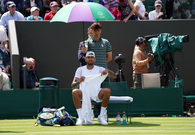 Nick Kyrgios during his win over Paul Jubb