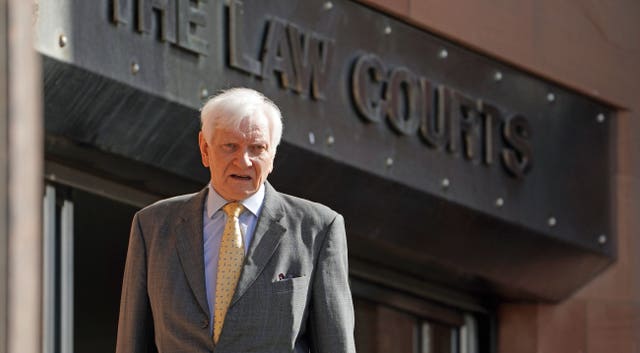 Former Conservative MP Harvey Proctor arriving at Newcastle Crown Court to give evidence
