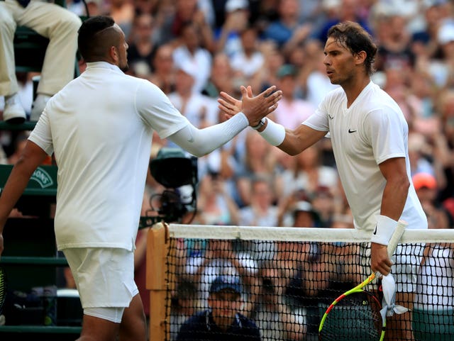 Rafael Nadal faced Nick Kyrgios at Wimbledon last year 
