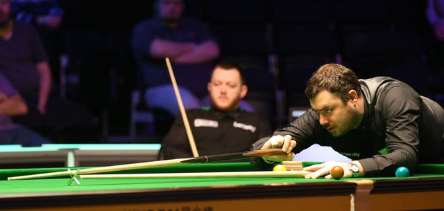 Norway's Kurt Maflin, right, will make his Crucible debut