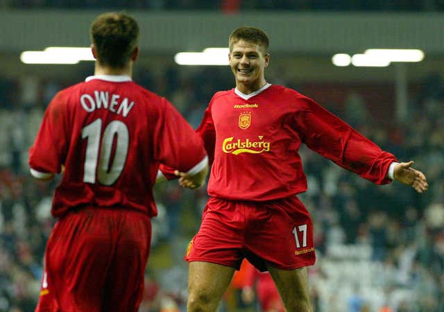 Steven Gerrard scored in Liverpool's UEFA Cup final win in 2001.