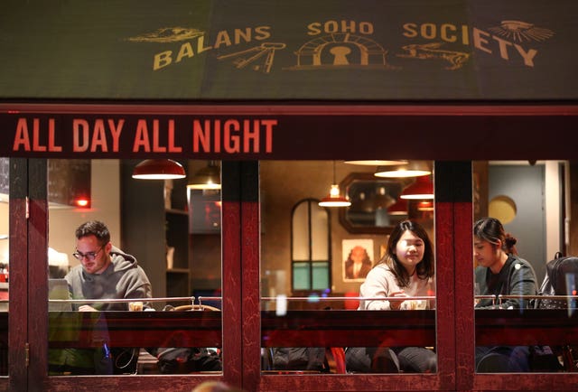 Late-night drinkers in Soho