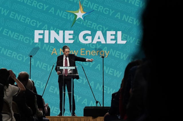 Simon Harris speaking at the University of Galway