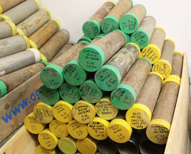 Soil sample tubes gathered during the investigation