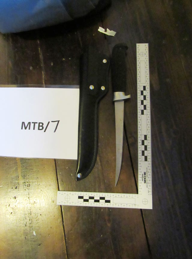 A knife that was found on the schoolboy (CPS/PA)