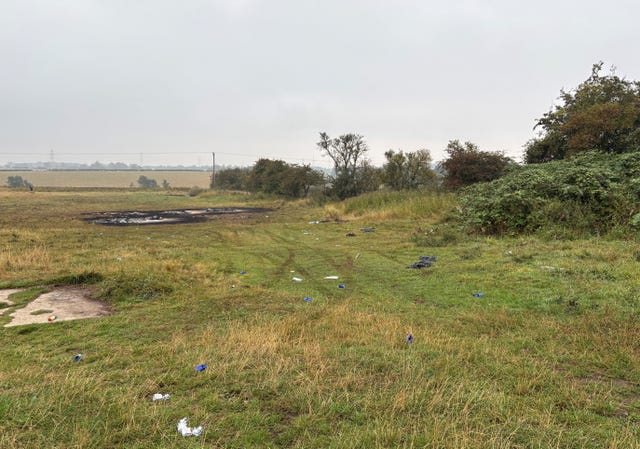 Scorch marks on the field in Haswell, County Durham
