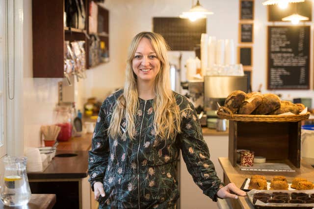 Claire Ptak, owner of Violet Bakery in Hackney, east London, who has been chosen to make the cake for the wedding (Victoria Jones/PA)