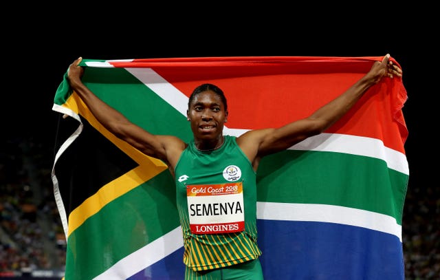 South Africa’s Caster Semenya celebrates