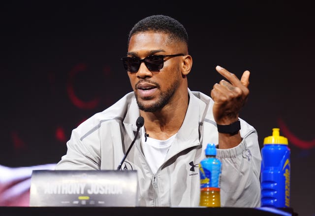 Anthony Joshua during a press conference