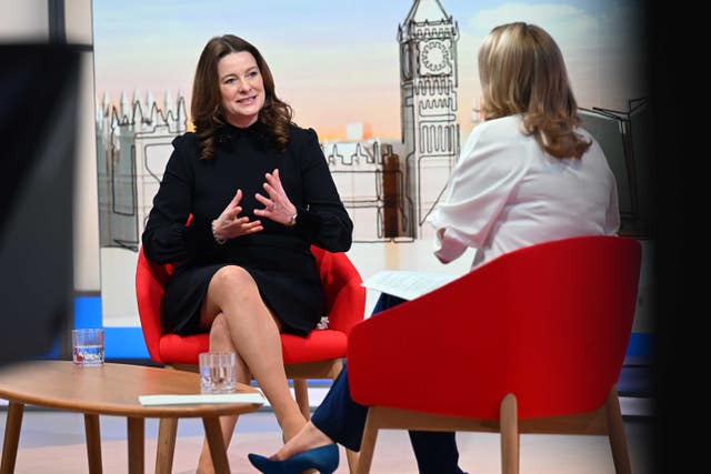 Gillian Keegan being interviewed by Laura Kuenssberg