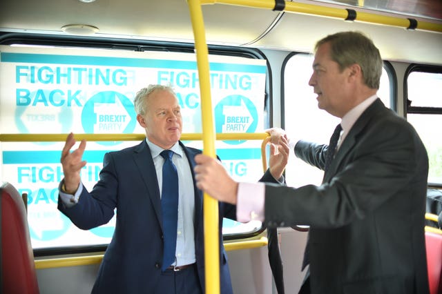 Nigel Farage and Mike Greene in Peterborough