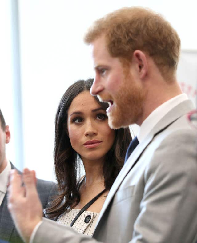 Ms Markle and Harry during the visit (Yui Mok/PA)