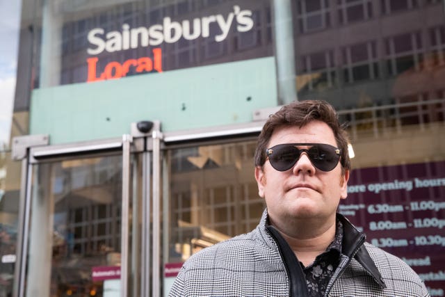 John Dickinson-Lilley outside Sainsbury’s Local  in Holborn, central London