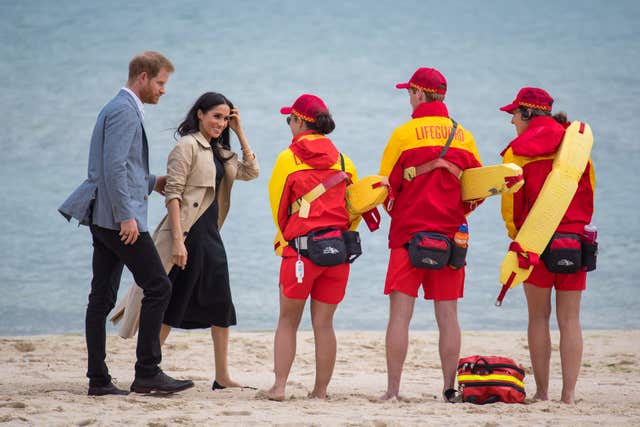 The royal couple then met lifeguards on South Melbourne Beach