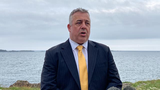 Detective Chief Inspector Neil McGuinness speaks to the media at Bath Terrace in Portrush
