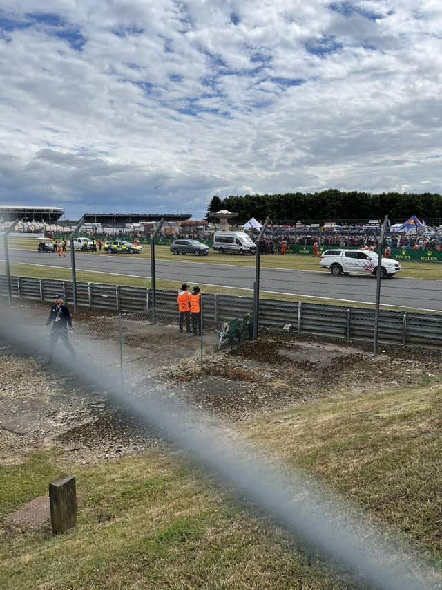 The opening lap of the British Grand Prix was targeted by protestors (Helena Hicks/PA Media)