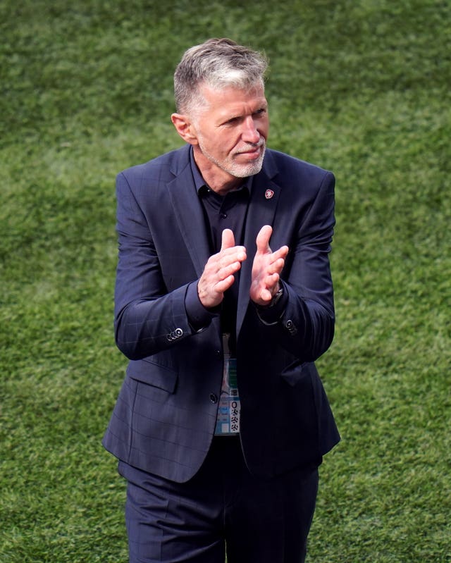 Jaroslav Silhavy reacts after the win over Scotland