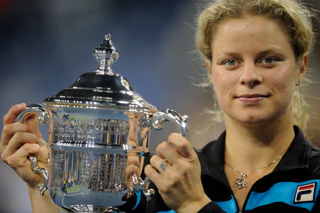 Belgium's Kim Clijsters after winning the US Open in 2010