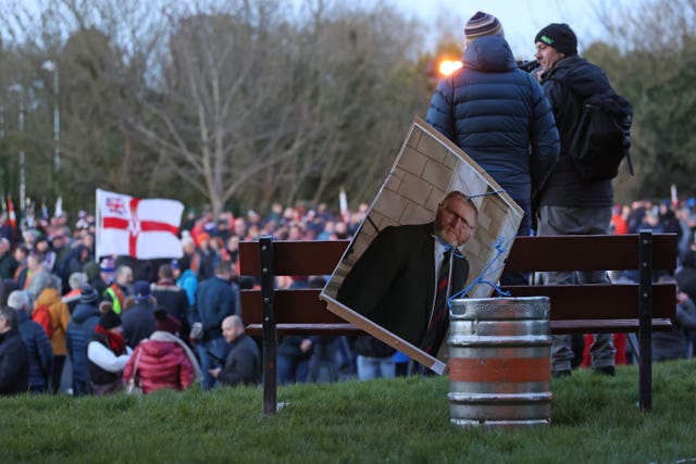 The rally at Brownlow House in Lurgan