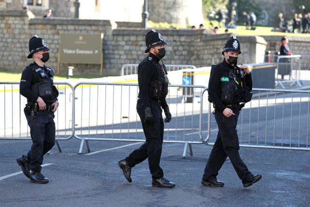 Police officers outside Windsor Castle