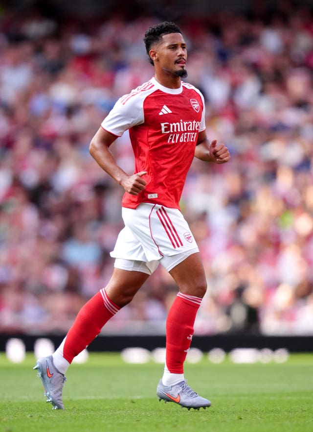 William Saliba was forced off early on