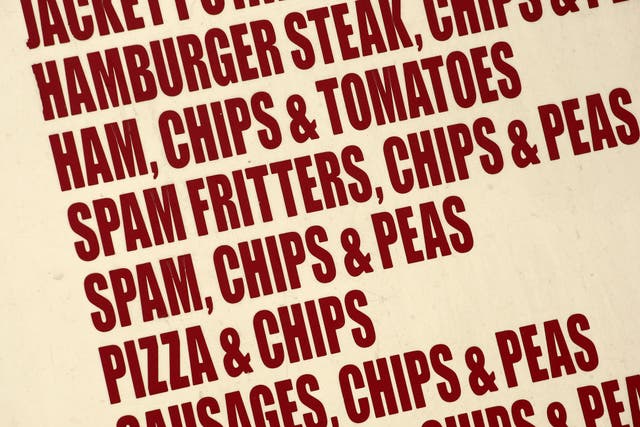 Fast food menu