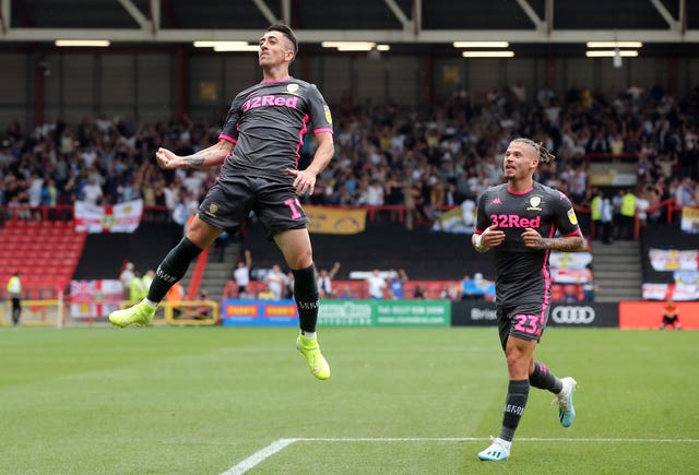 Pablo Hernandez reacts after opening the scoring as Leeds start their campaign with a 3-1 win at Bristol City