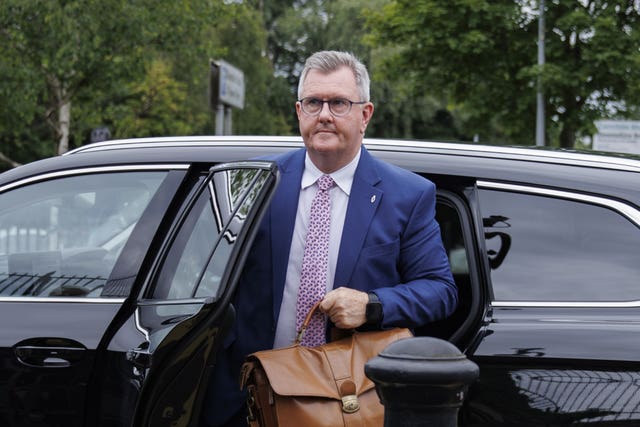 Sir Jeffrey Donaldson arriving at Newry Crown Court