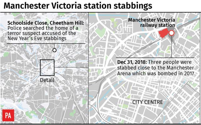 Locates knife attack at Manchester Victoria railway station