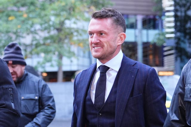Tommy Robinson arriving at Southwark Crown Court