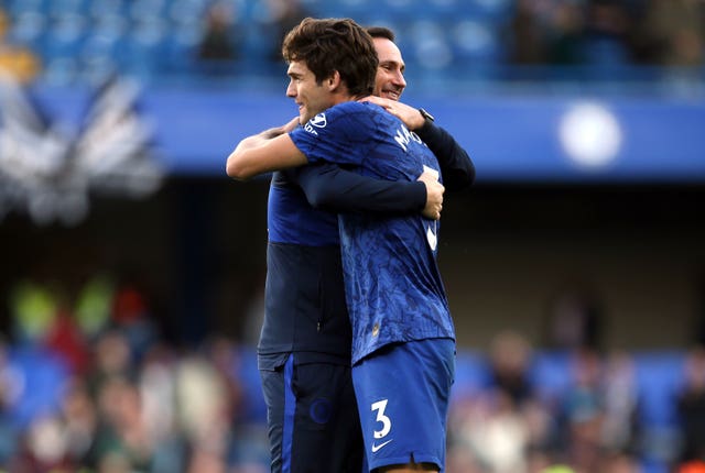 Marcos Alonso, right, has hailed Chelsea's progress under Frank Lampard