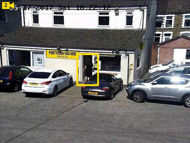 Still from CCTV showing Darren Osborne entering Pontyclun Van Hire (Metropolitan Police/PA)