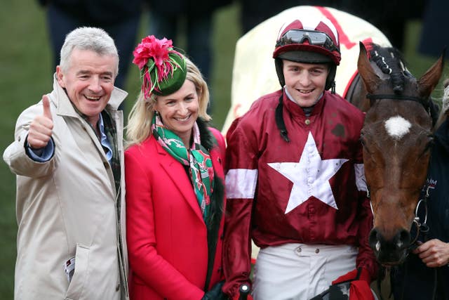 Michael O’Leary (left) with Tiger Roll - but will his horse bid for a second National?