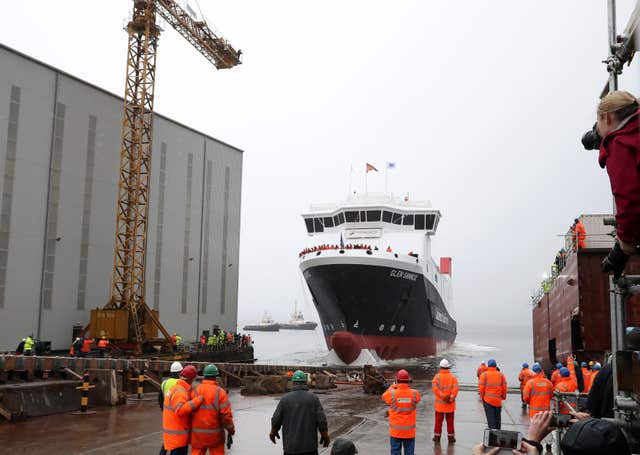 MV Glen Sannox launch