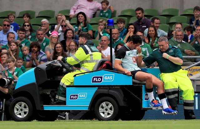Joey Carbery was injured during Ireland's World Cup warm-up win over Italy 