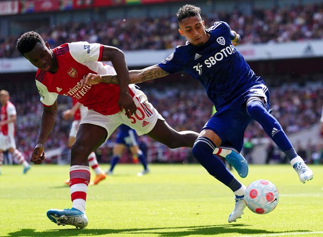 Leeds boss Jesse Marsch insists Raphinha, pictured right, is fully committed to Leeds' relegation fight