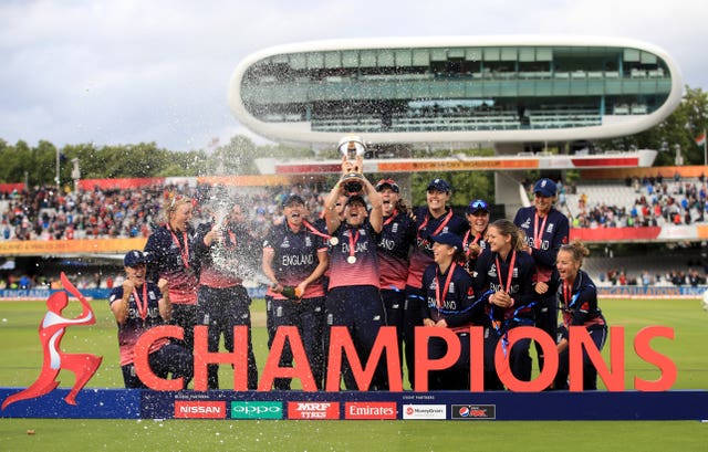 England celebrate winning the Women’s World Cup 