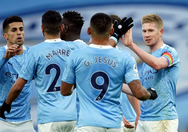 Kevin De Bruyne (right) was highly impressive in a convincing City win