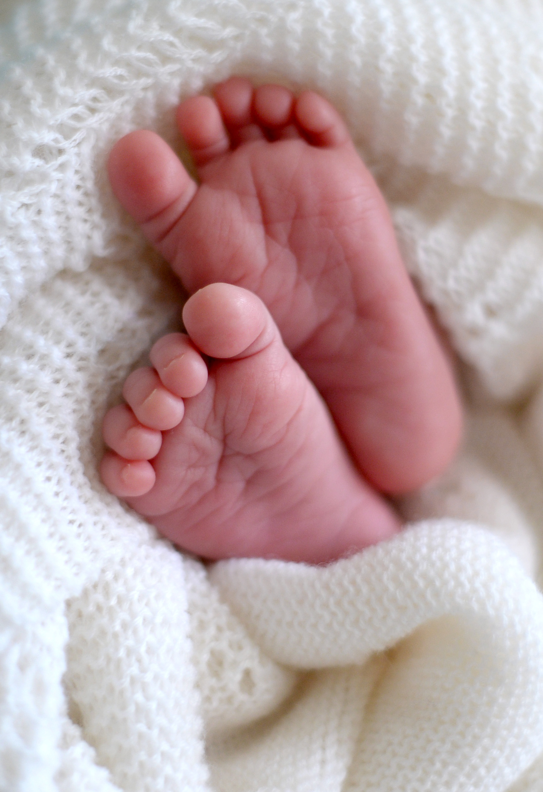 The feet of a baby