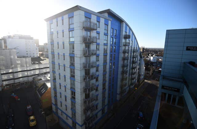 The Citiscape building in Croydon, where residents are facing a £2 million bill to replace its Grenfell-style cladding (Kirsty O'Connor/PA)