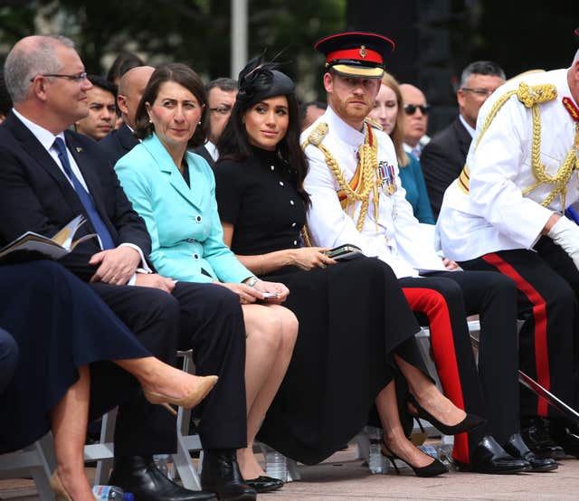 The royal couple were joined by Prime Minister Scott Morrison, Premier of New South Wales Gladys Berejiklian and David Elliott, minister for veterans affairs 