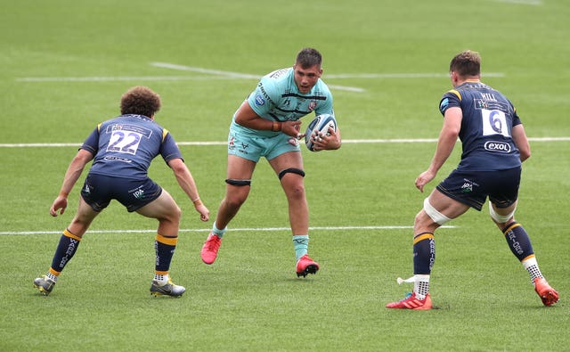 Jake Polledri in ball-carrying mode 